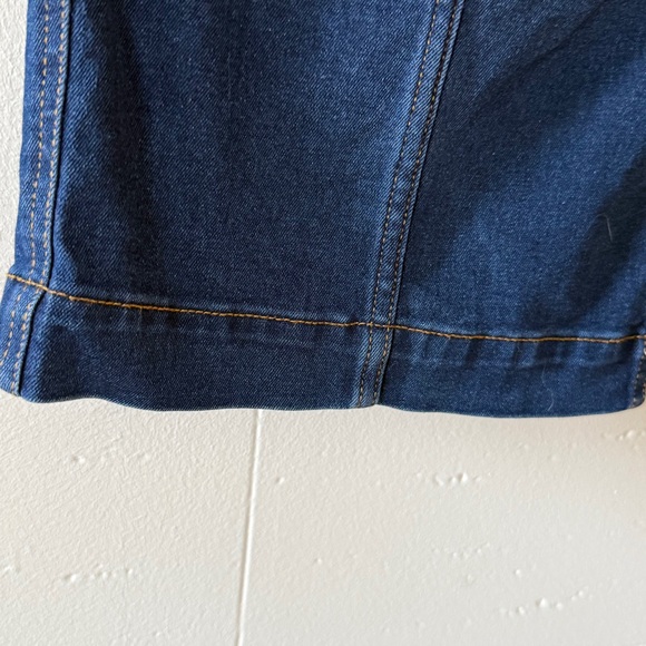 Chaps | Dark Denim Midi Skirt Front Slit High Rise | Size Large - Picture 5 of 11